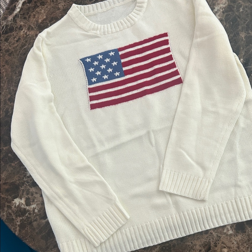 Women's White Flag Sweater